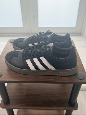 Adidas women  Black Sneakers with White Stripes
